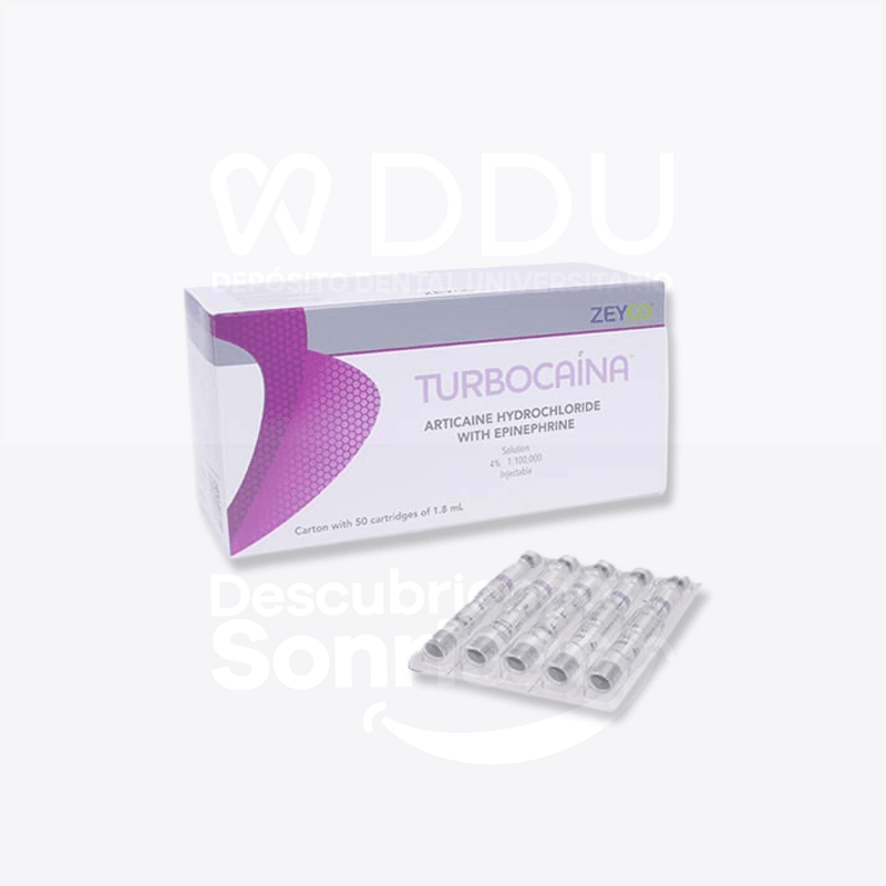 Turbocaina 4 % C/50 Cartuchos Vidrio