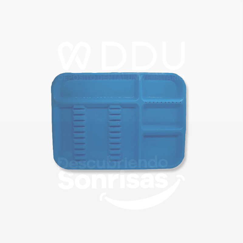 Charola Plastico C/divisiones Azul/blanc
