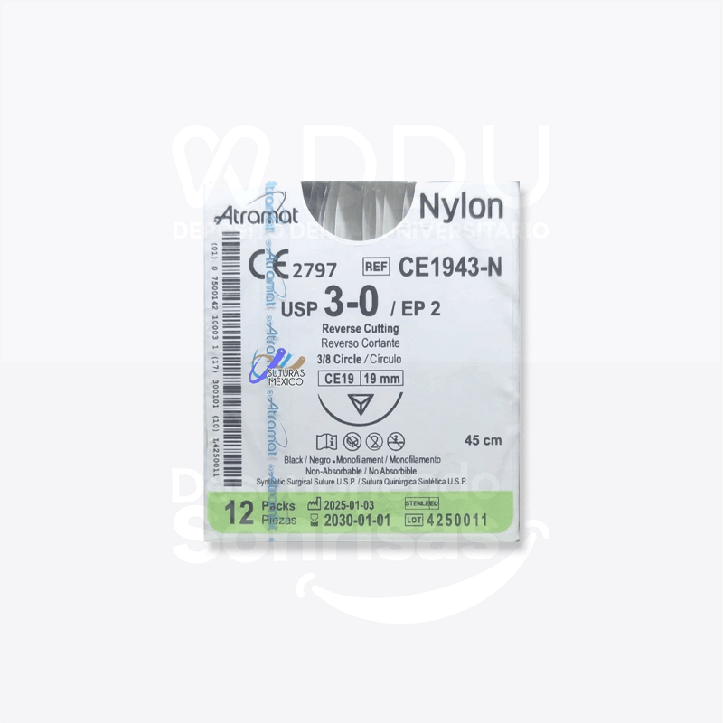 Caja Sutura Nylon 3-0 ce19* 45cm Atramat
