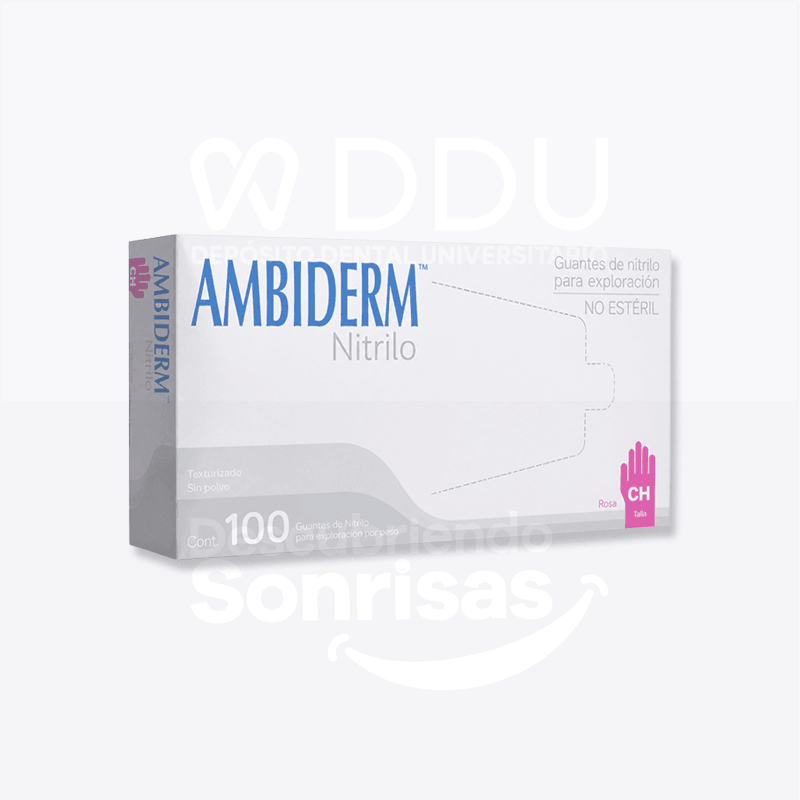 Guante Ambiderm Nitrilo Rosa CH