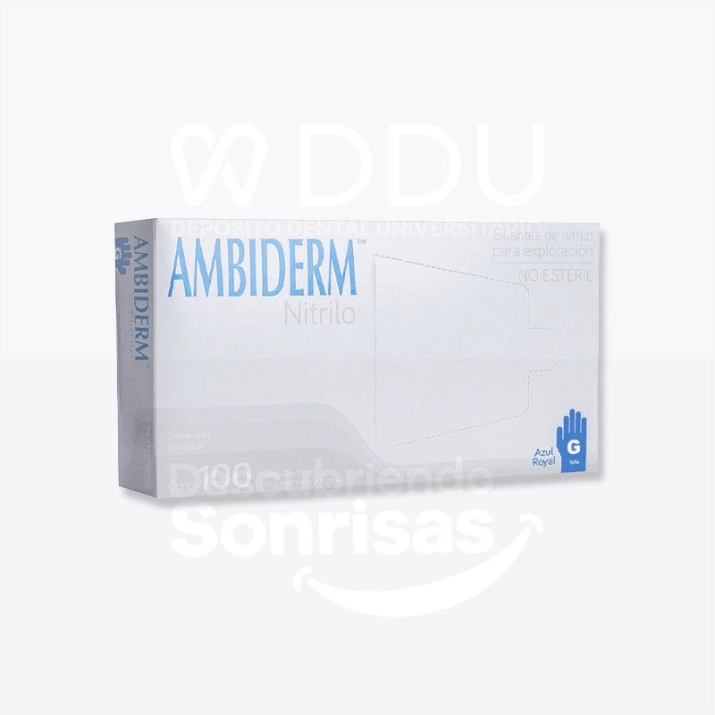 Guante Ambiderm Nitrilo Azul GDE
