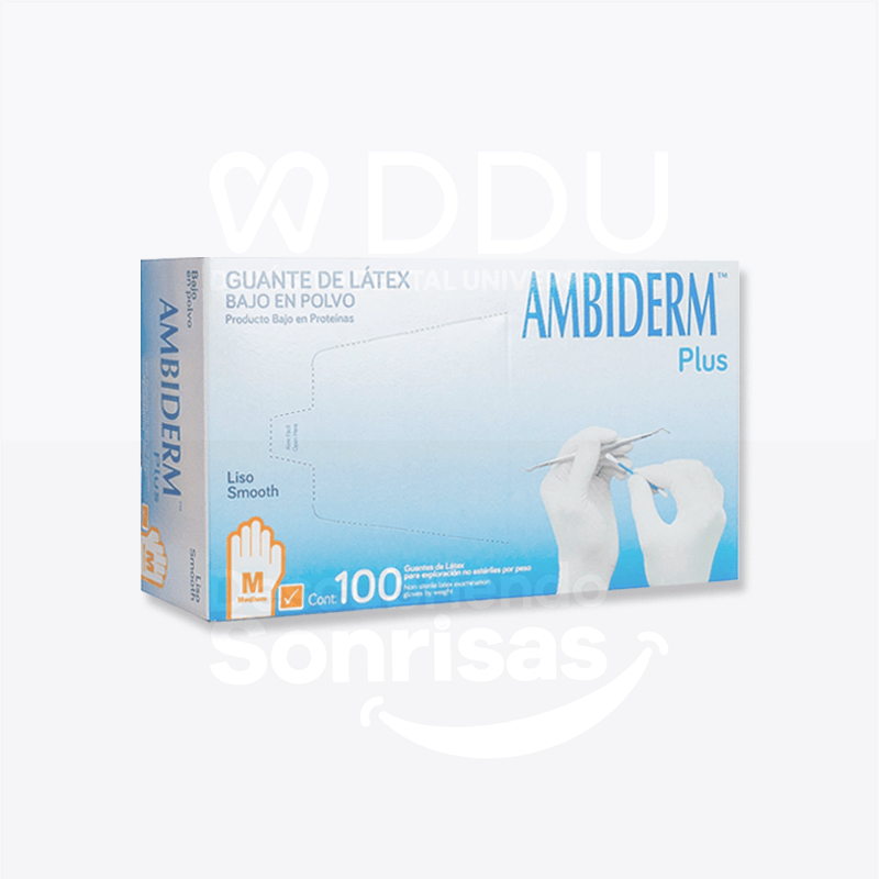 Guante Ambiderm Plus Anaranjado Med.