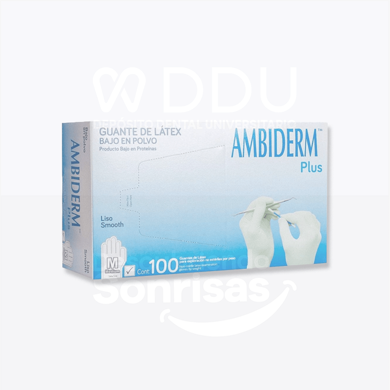 Guante Ambiderm Plus Blanco Med.