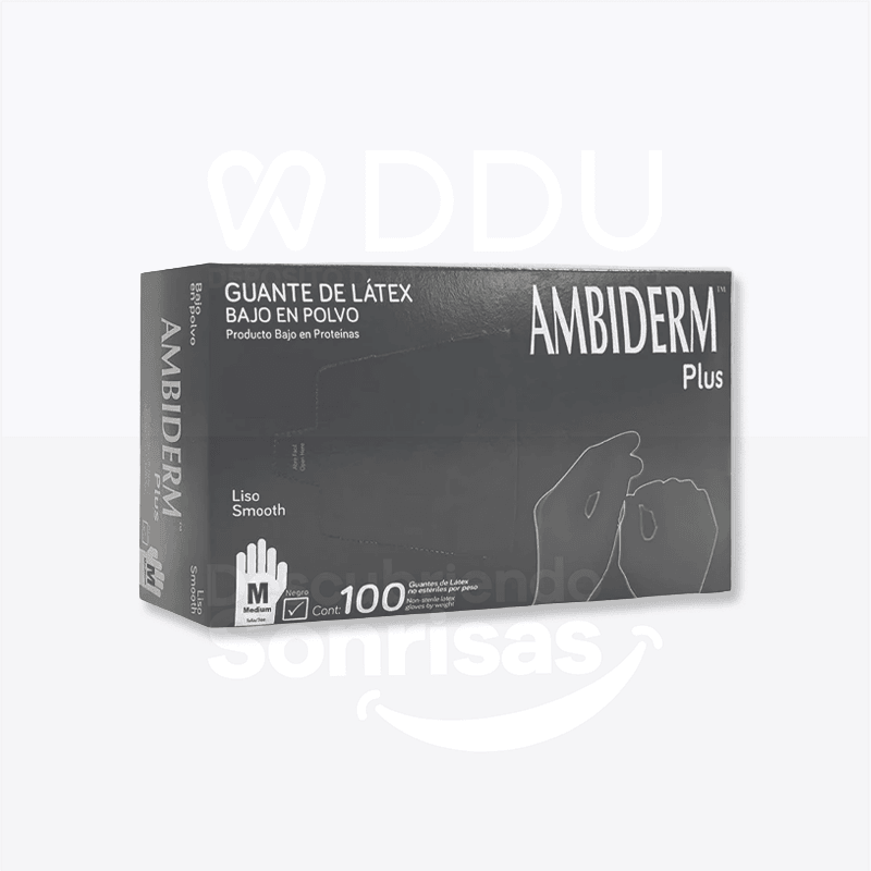 Guante Ambiderm Plus Negro Med.