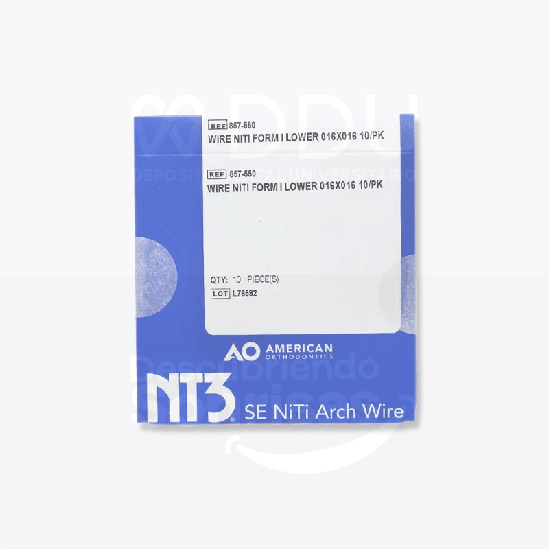 Arco Niti NT3 Cuad .016x.016 INF C/10