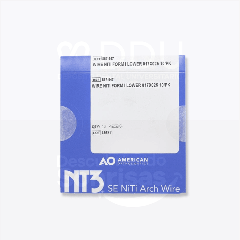 Arco DE Acero NT3 Rect .017X025 INF C/10
