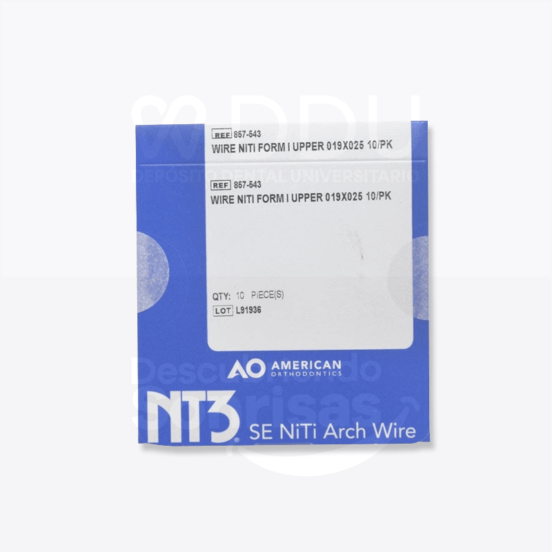 Arco DE Acero NT3 Rect .019X025 SUP C/10
