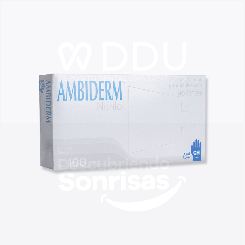Guante Ambiderm Nitrilo Azul Chico