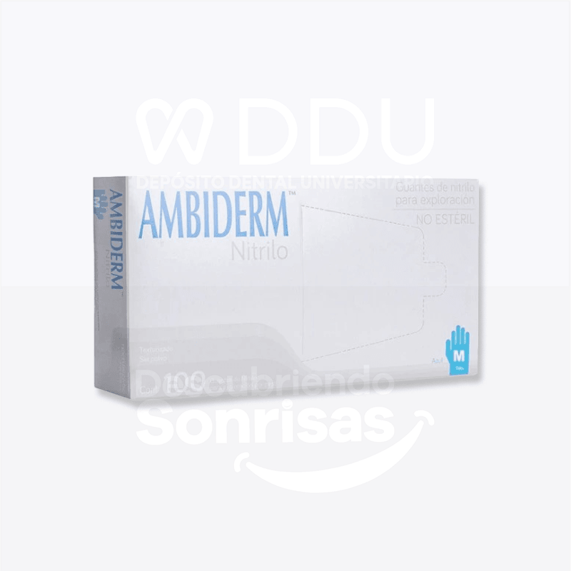 Guante Ambiderm Nitrilo Azul Cielo MD
