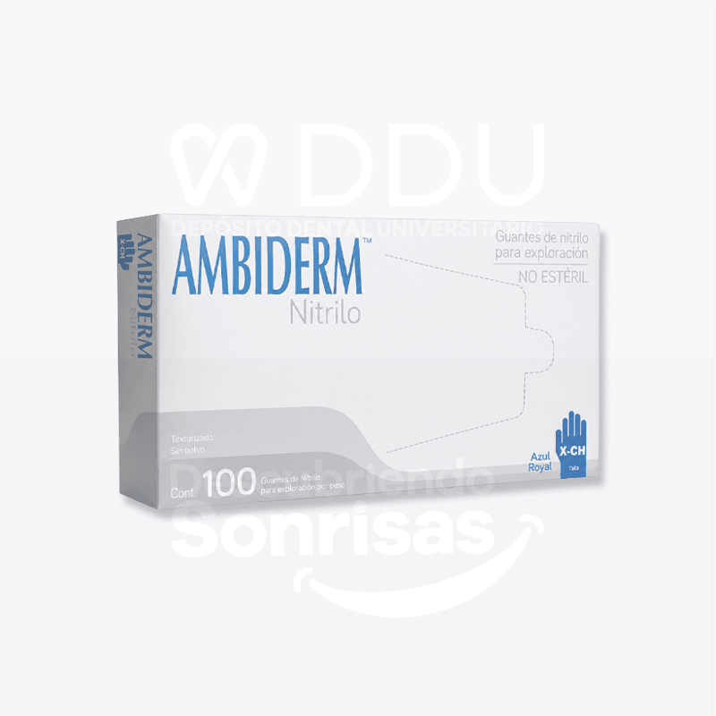 Guante Ambiderm Nitrilo Azul X-ch