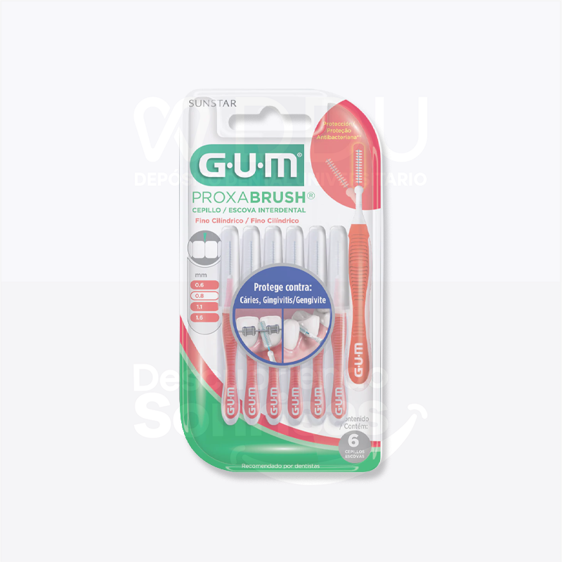 GUM Proxabrush Fino Cilindrico Rojo C/6