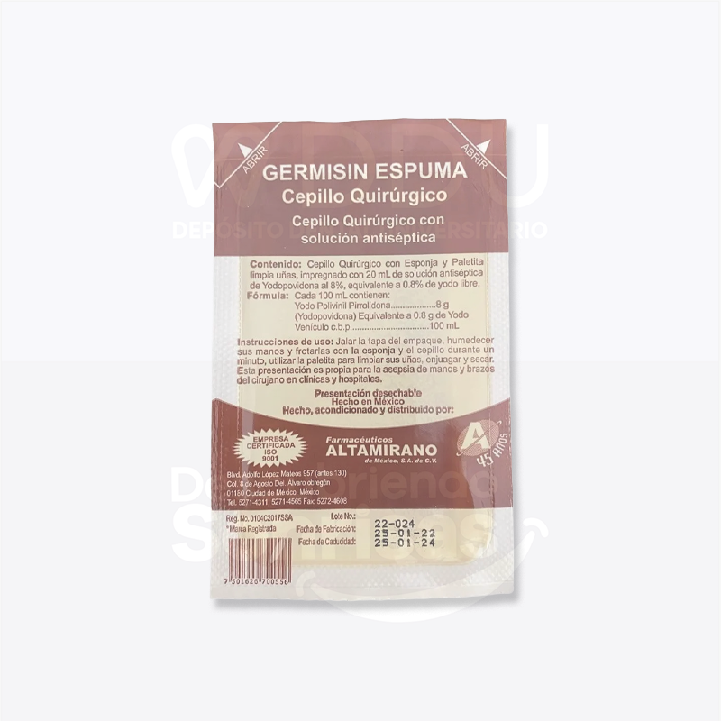 Cepillo Quirurgico C/germisin Espuma